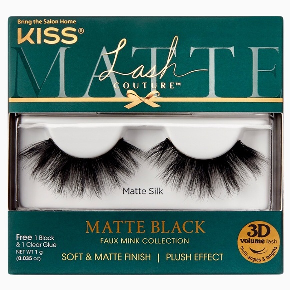 New 4 Pair Kiss Lash Couture Matte Black 3D Faux Mink Lashes - Picture 7 of 8